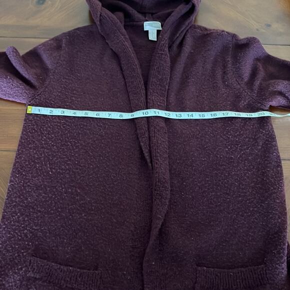 Forever 21 Contemporary Burgundy Hooded Cardigan Juniors Size XL - Picture 9 of 10
